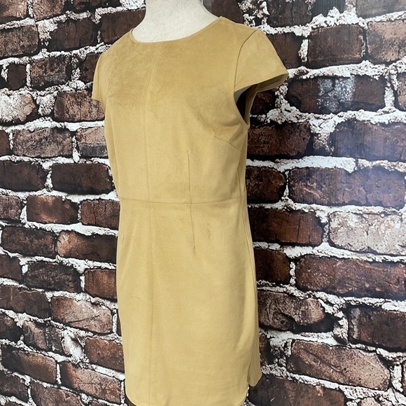 Kensie Dress Microsuede Sheath Tan Khaki Medium - Picture 8 of 15
